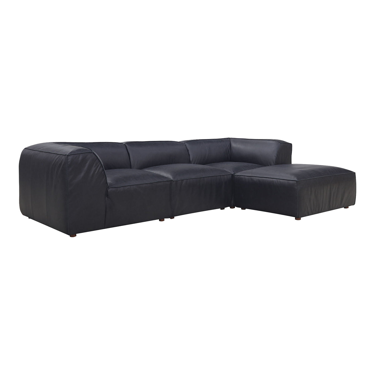 Form - Lounge Modular Leather Sectional - Vantage Black