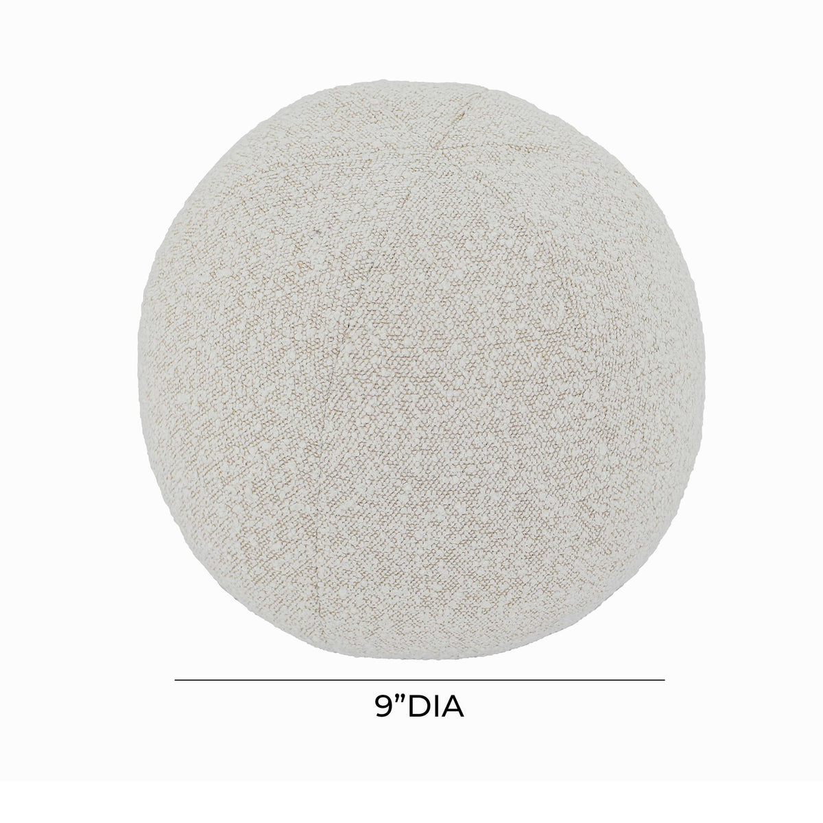 Beige round Boba-style throw pillow, 9" diameter