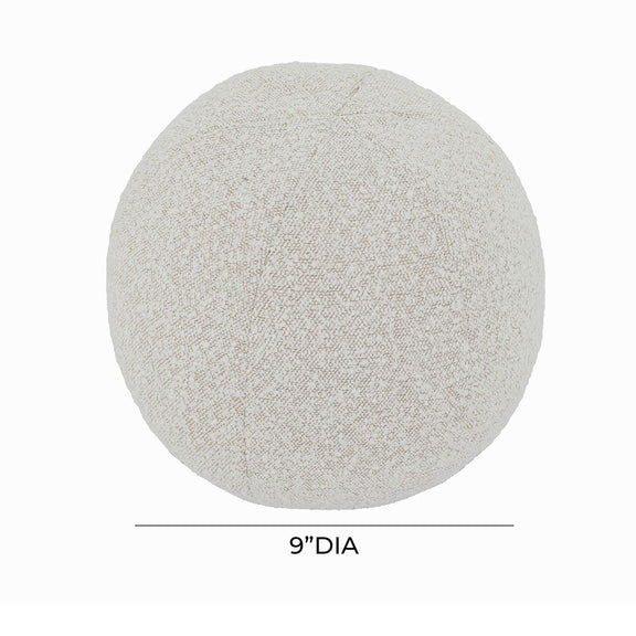 Beige round Boba-style throw pillow, 9" diameter