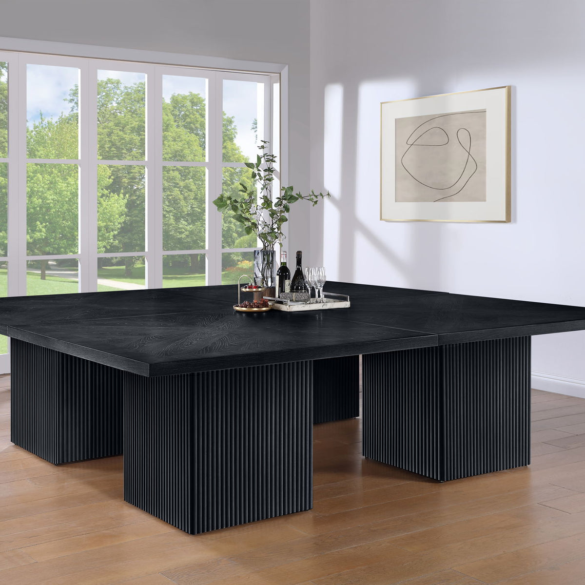 Belinda - Mid-Century Modern Modular Dining Table - Black