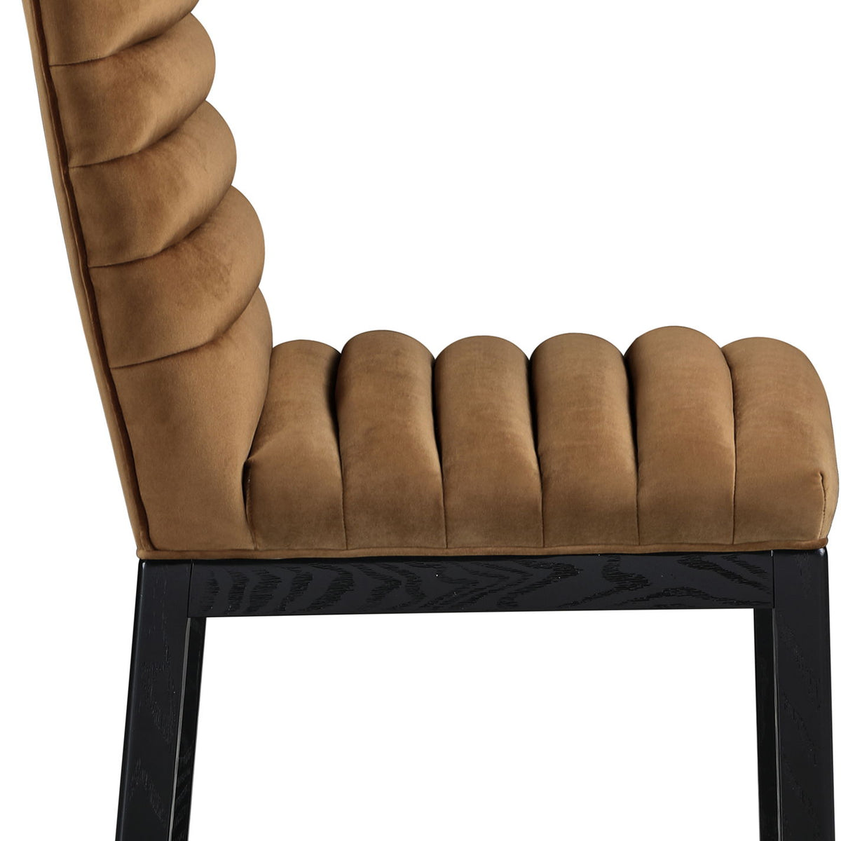 Evelyn - Dining Chair With Black Legs - Saddle