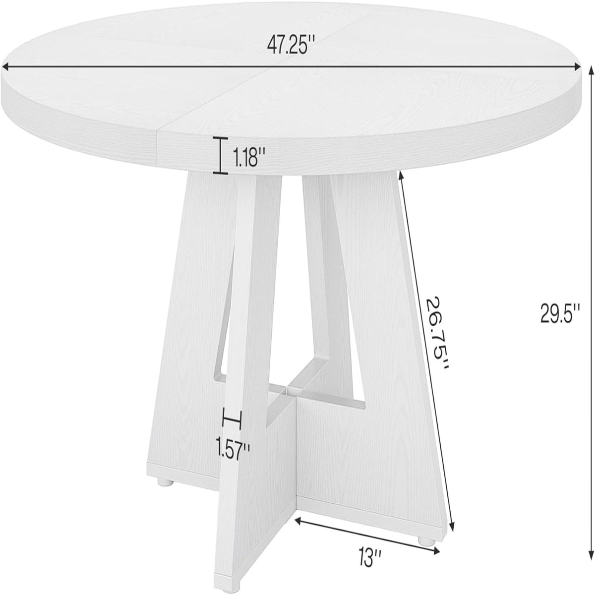 Round Dining Cross Base Kitchen Table