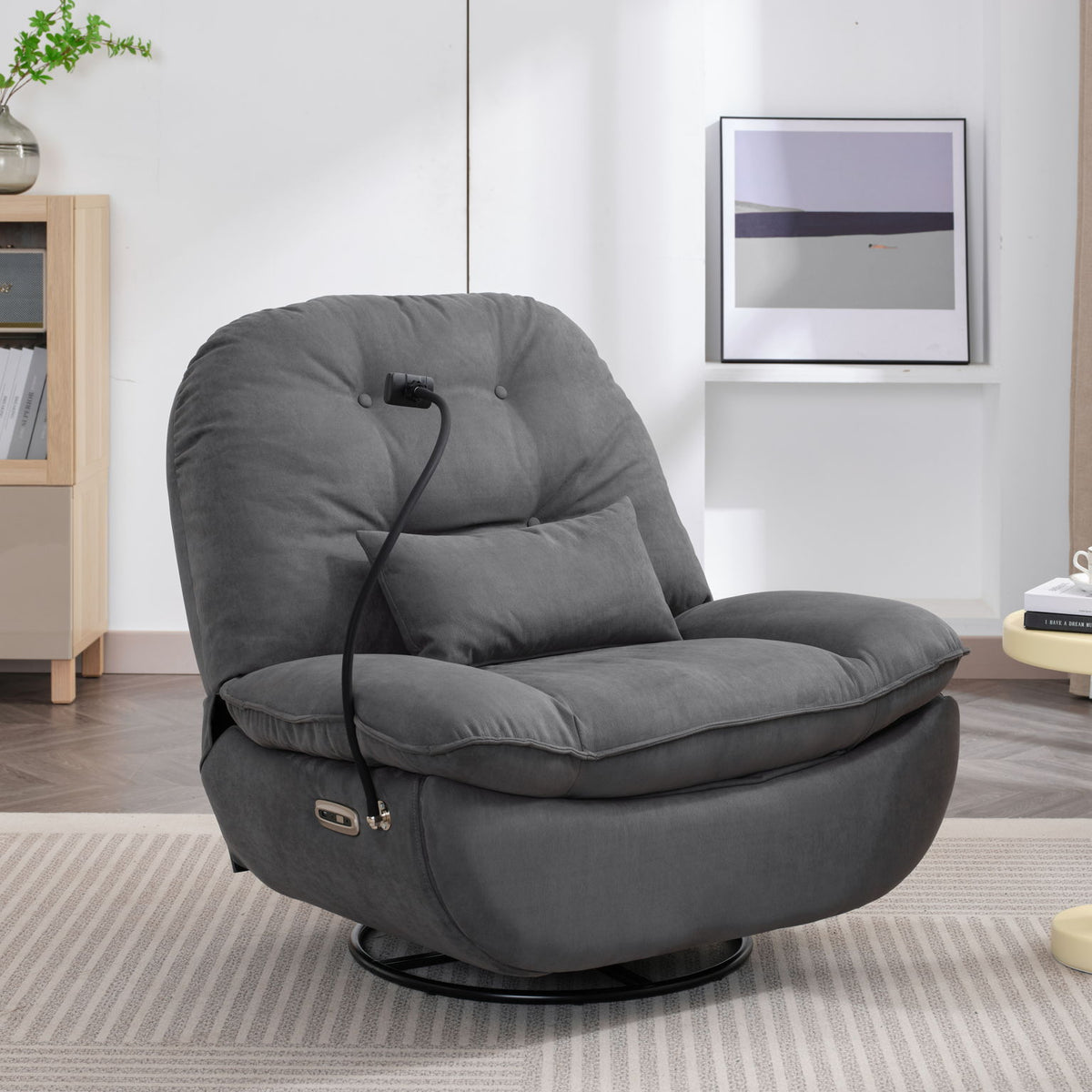 Power Recliner Swivel Glider USB Charger With Bluetooth Music Player, Sleep, Working, Game And Leisure