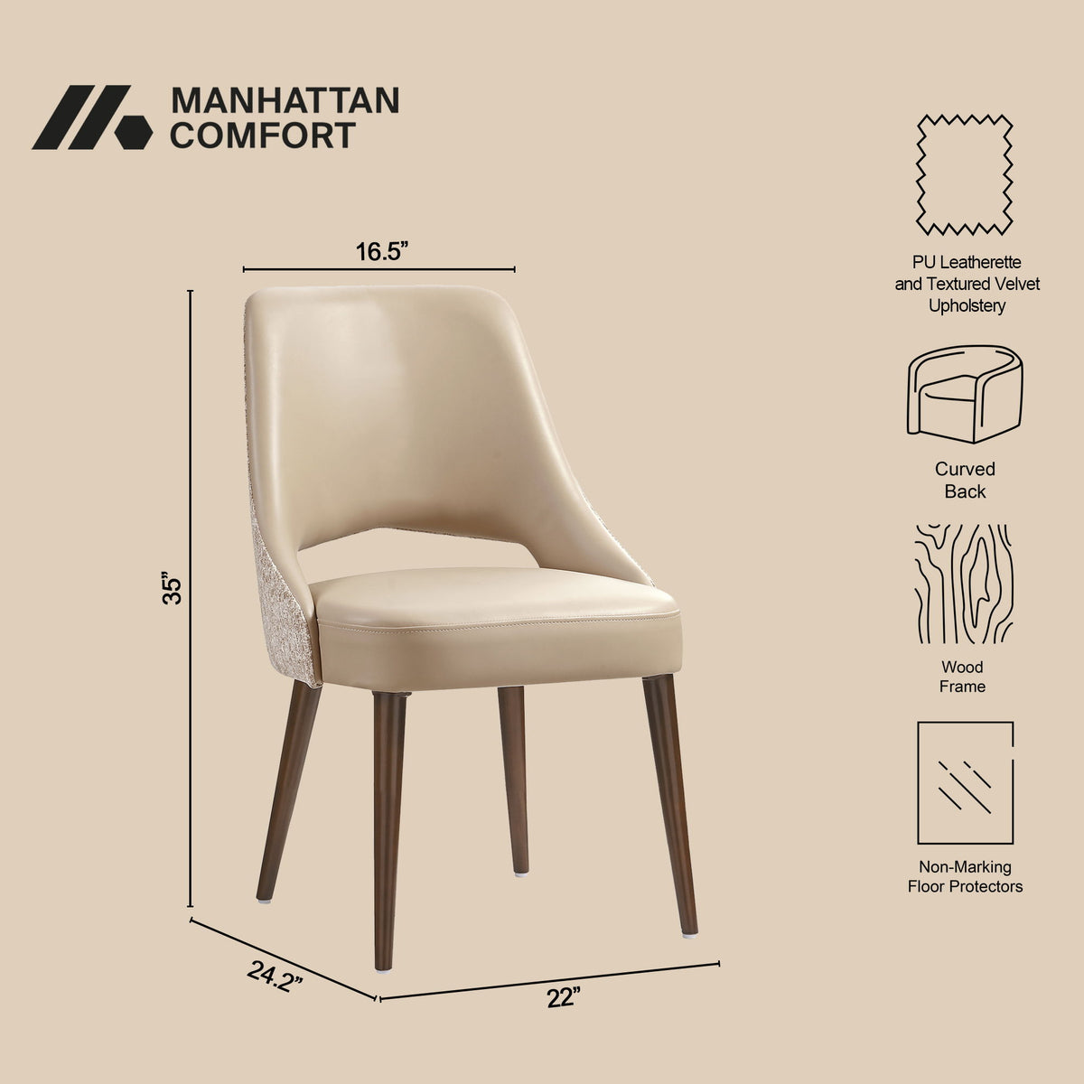 Manhattan Liora - Wood Upholstered Side Chair (Set of 2)