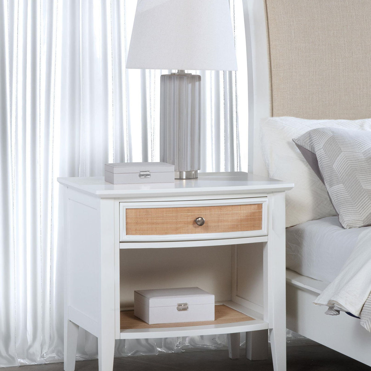 Bexhill 1-drawer Nightstand Bedside Table White