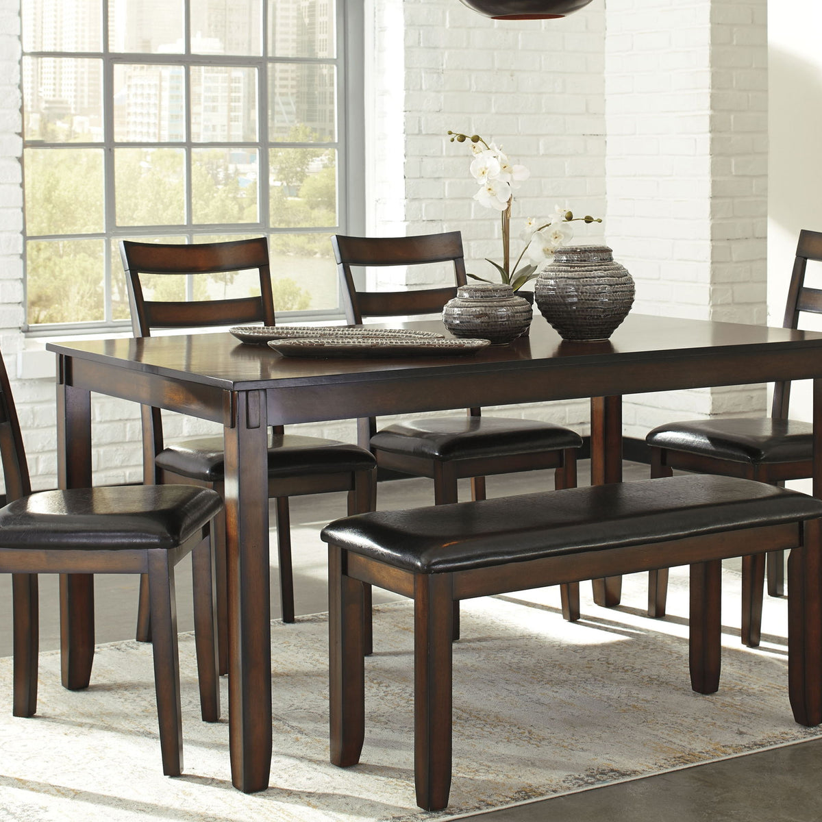 Coviar - Dining Room Table Set (Set of 6) - Brown