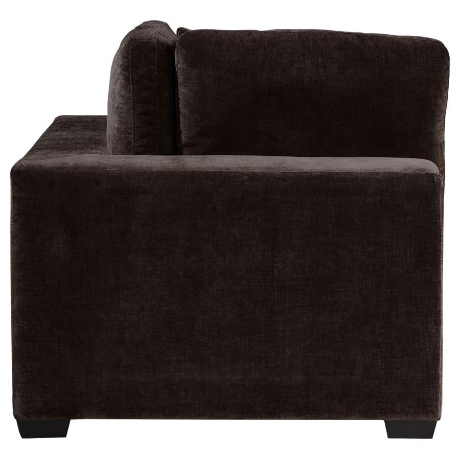 Lakeview - Upholstered Corner Chair - Dark Chocolate