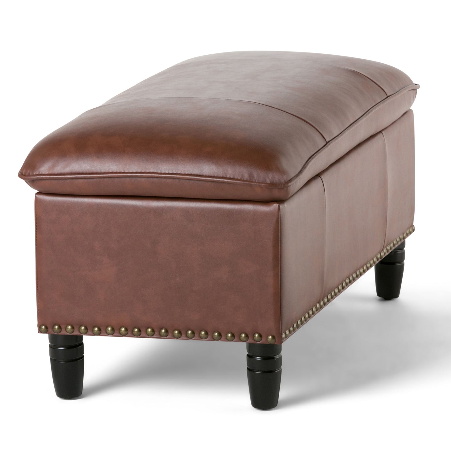 Emily - Storage Ottoman - Cognac