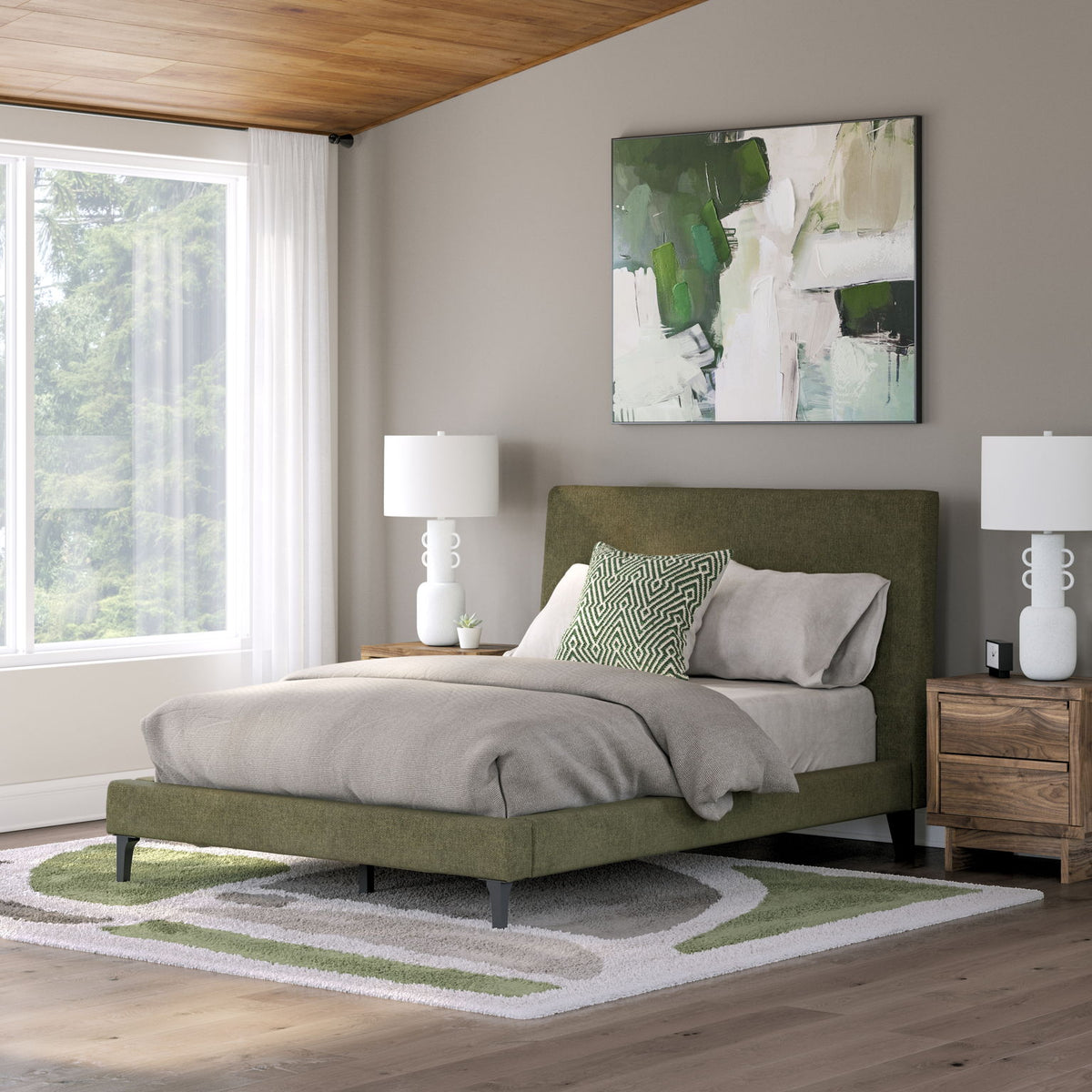 Chirason - Upholstered Bed With Roll Slats