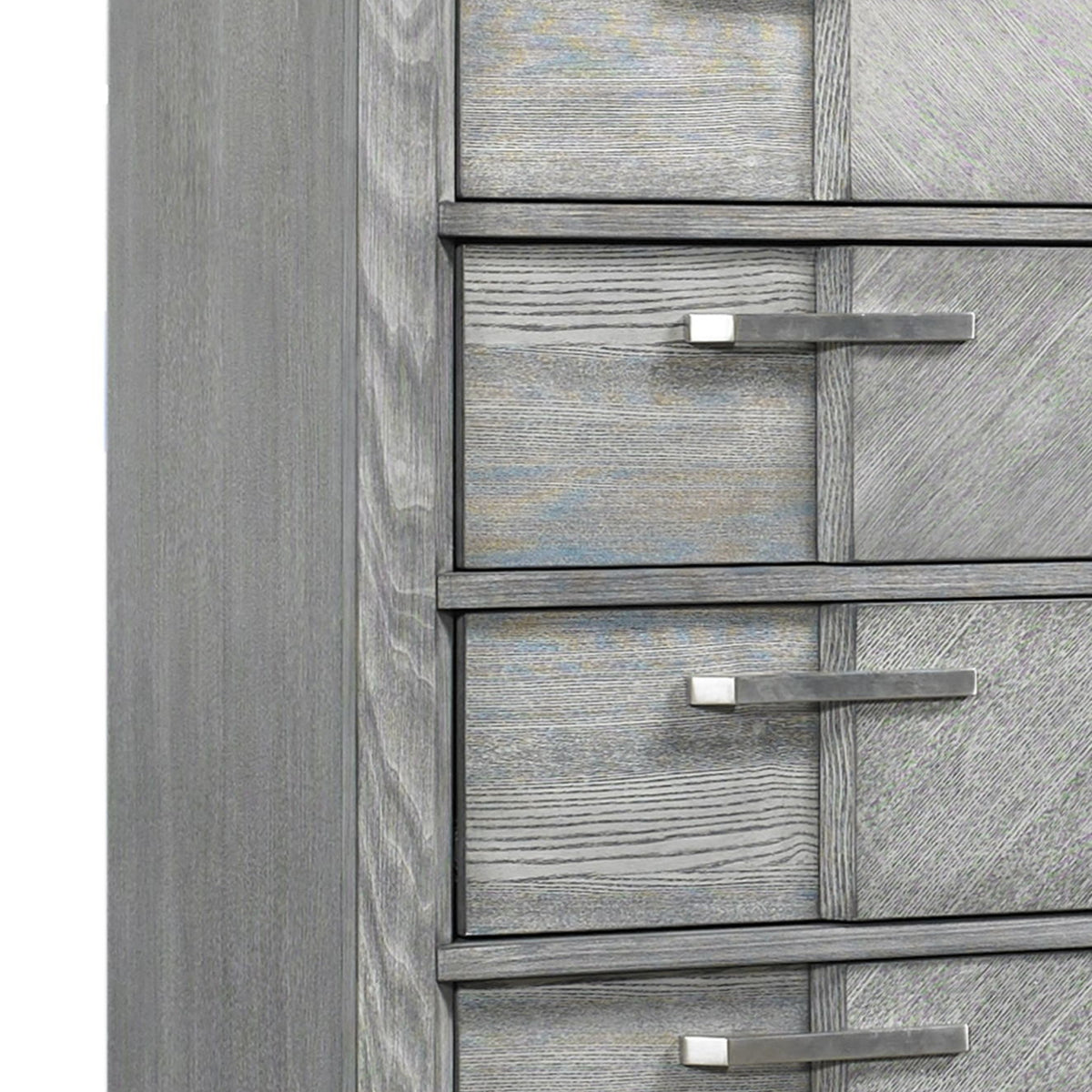 5 Drawer Chest Book Matched Veneers - Gray