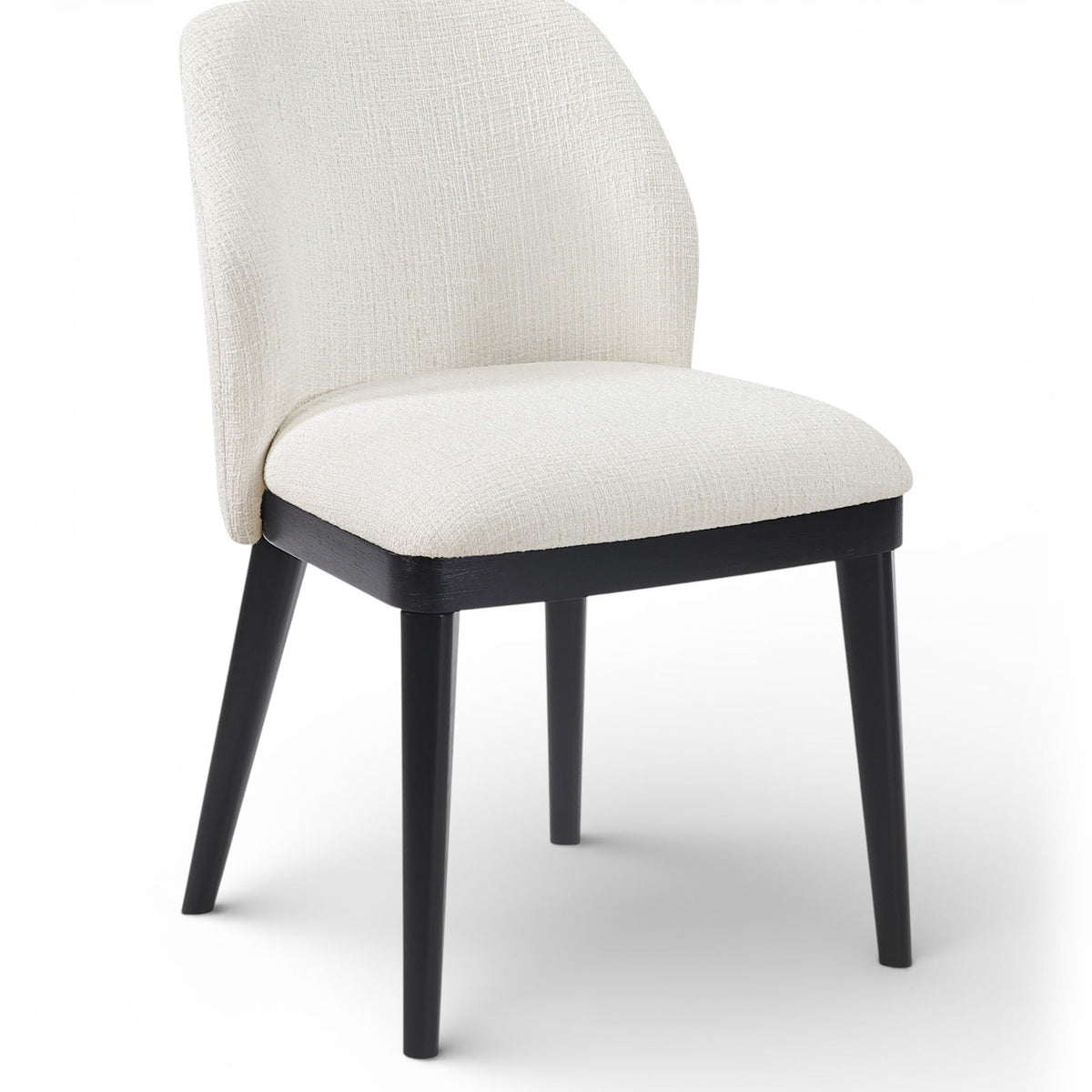 Valeo - Linen Textured Fabric Upholstered Dining Chair (Set of 2) - Painted Black Base