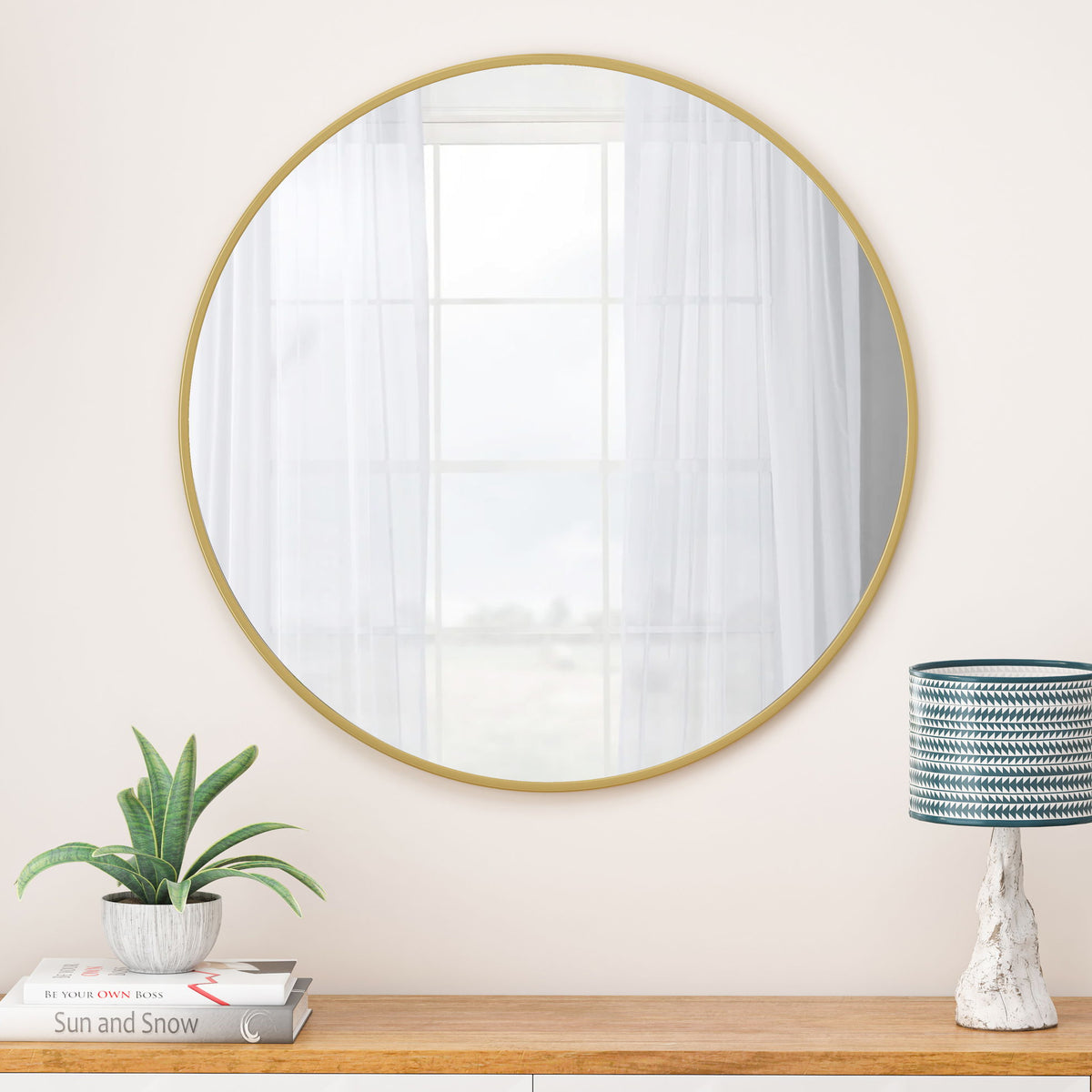 Wall Circular Mirror Metal Framed Mirror Round Vanity Mirror Dressing Mirror, For Bathroom, Living Room, Bedroom Wall Decor