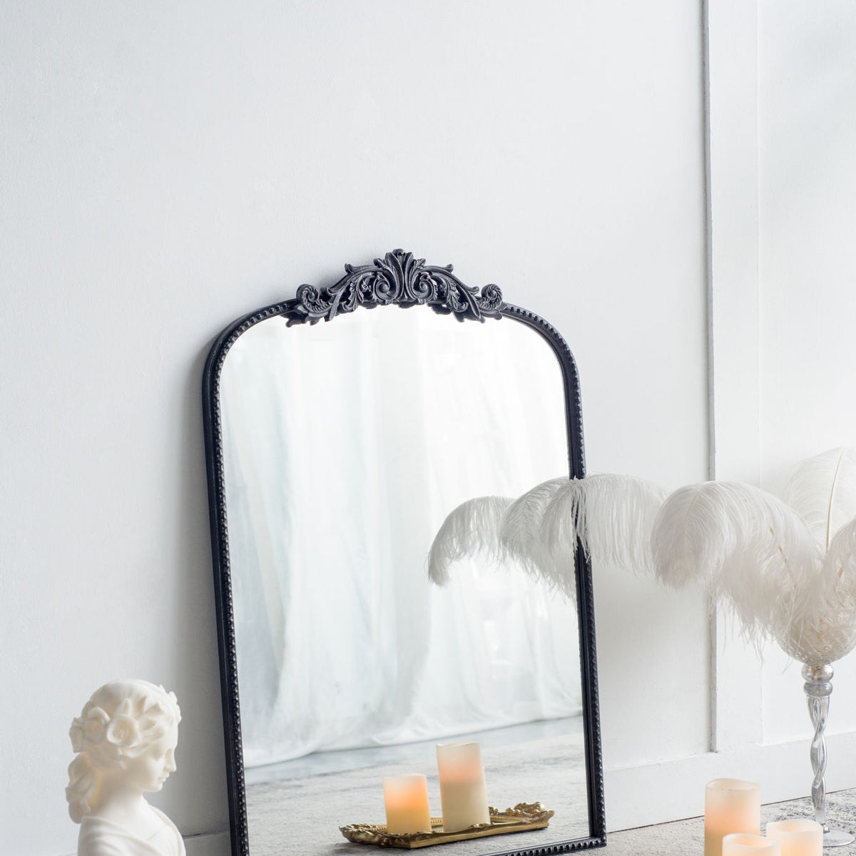 Arch Mirror, Baroque Inspired Wall Decor For Bathroom, Bedroom, Living Room