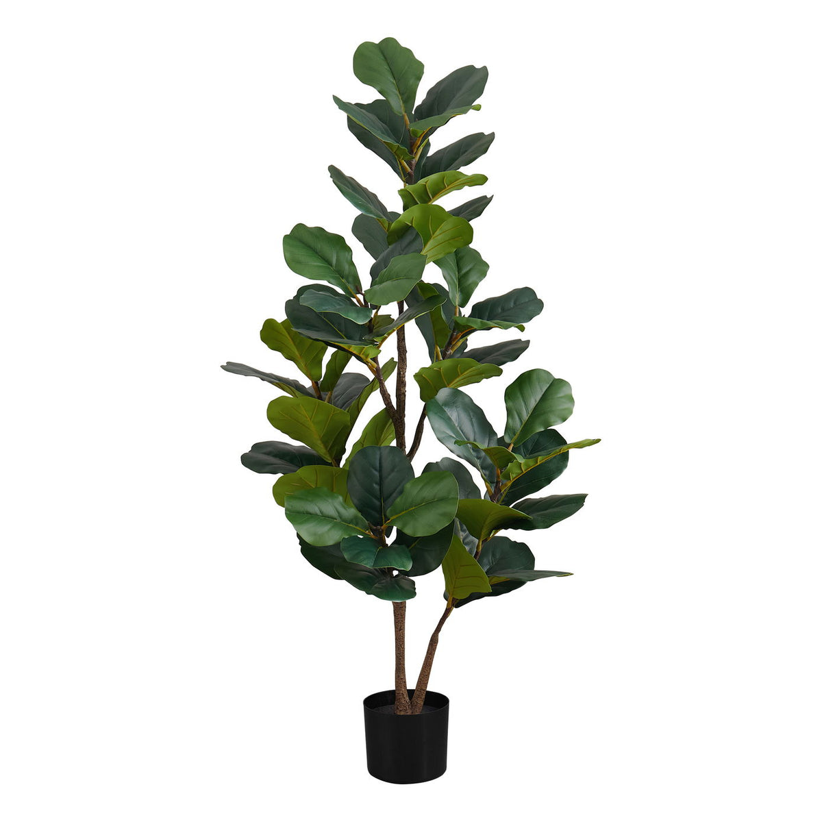 49" Tall, Artificial Plant, Fiddle Tree, Indoor, Faux, Fake, Floor, Greenery, Potted, Real Touch, Decorative - Green / Black