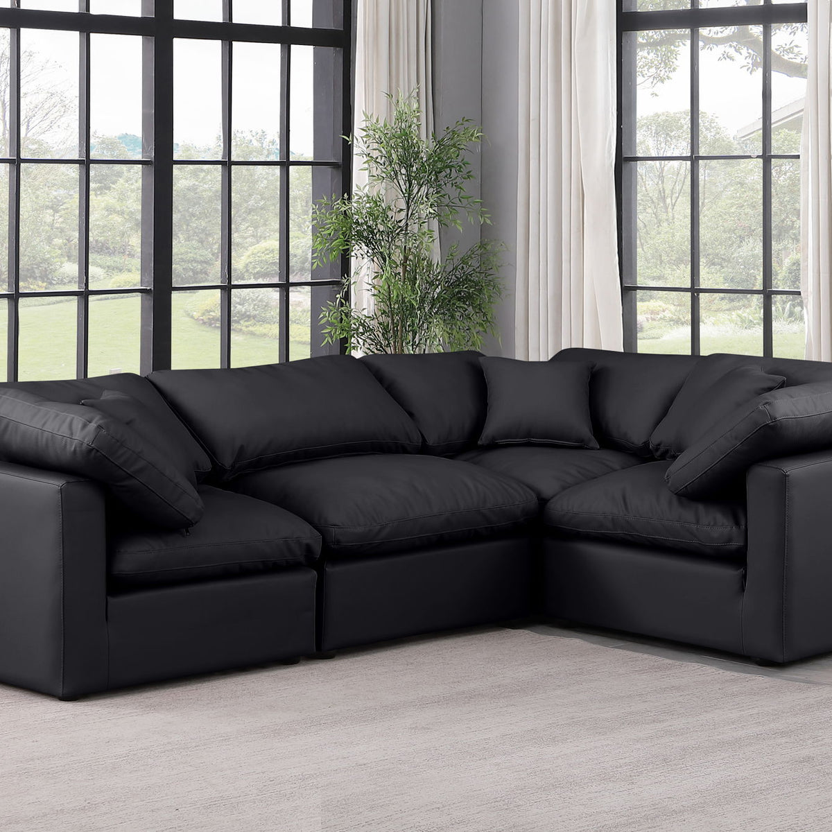 Indulge - Faux Leather 4 Piece Modular Corner Sectional