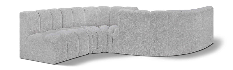 Arc - Boucle Fabric 6 Piece Modular Sofa - Black