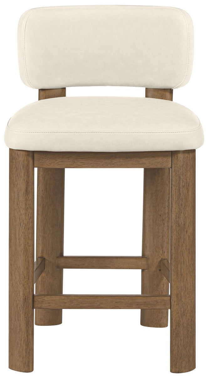 Paloma - Faux Leather Upholstered Counter Stool (Set of 2) - Brown Frame