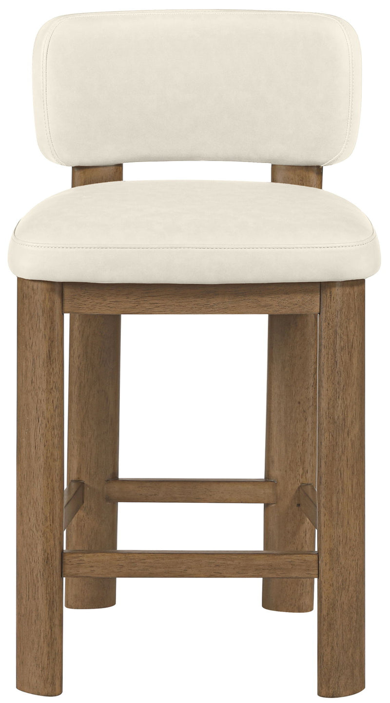 Paloma - Faux Leather Upholstered Counter Stool (Set of 2) - Brown Frame