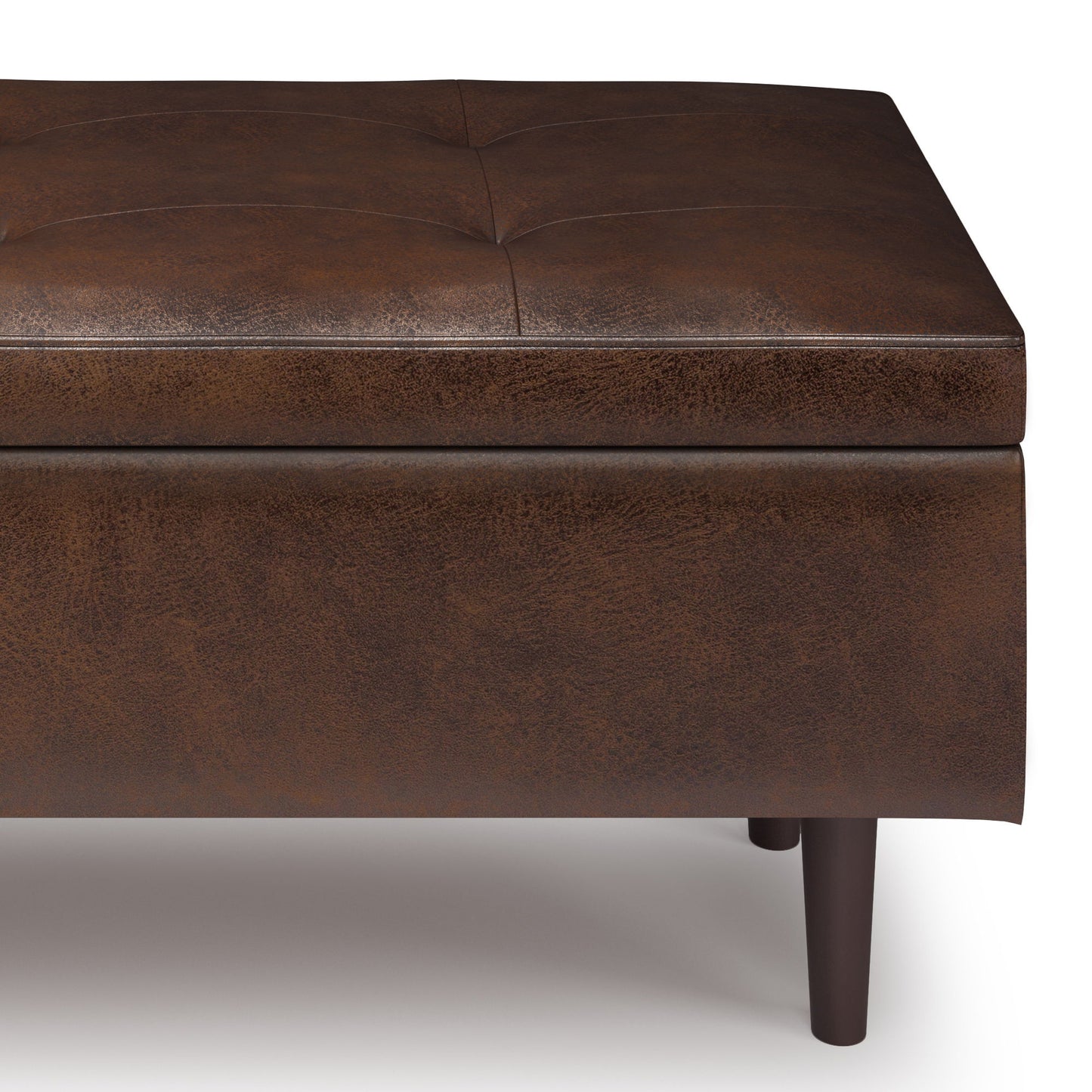 Shay - Large Square Coffee Table Storage Ottoman Mid-Century Style