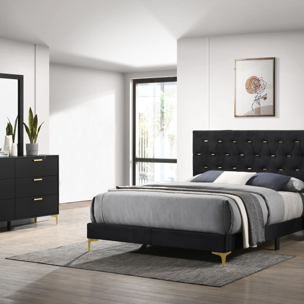 Kendall 4-piece Queen Bedroom Set Black