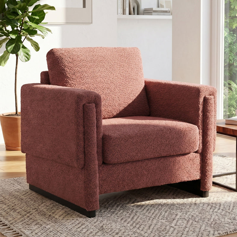 Upholstered Accent Armchair With Square Arm