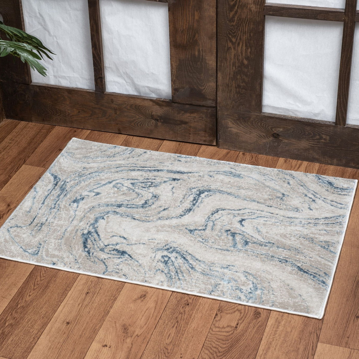 Elegance - 5'3" X 7'3" Polyester Area Rug - Ivory