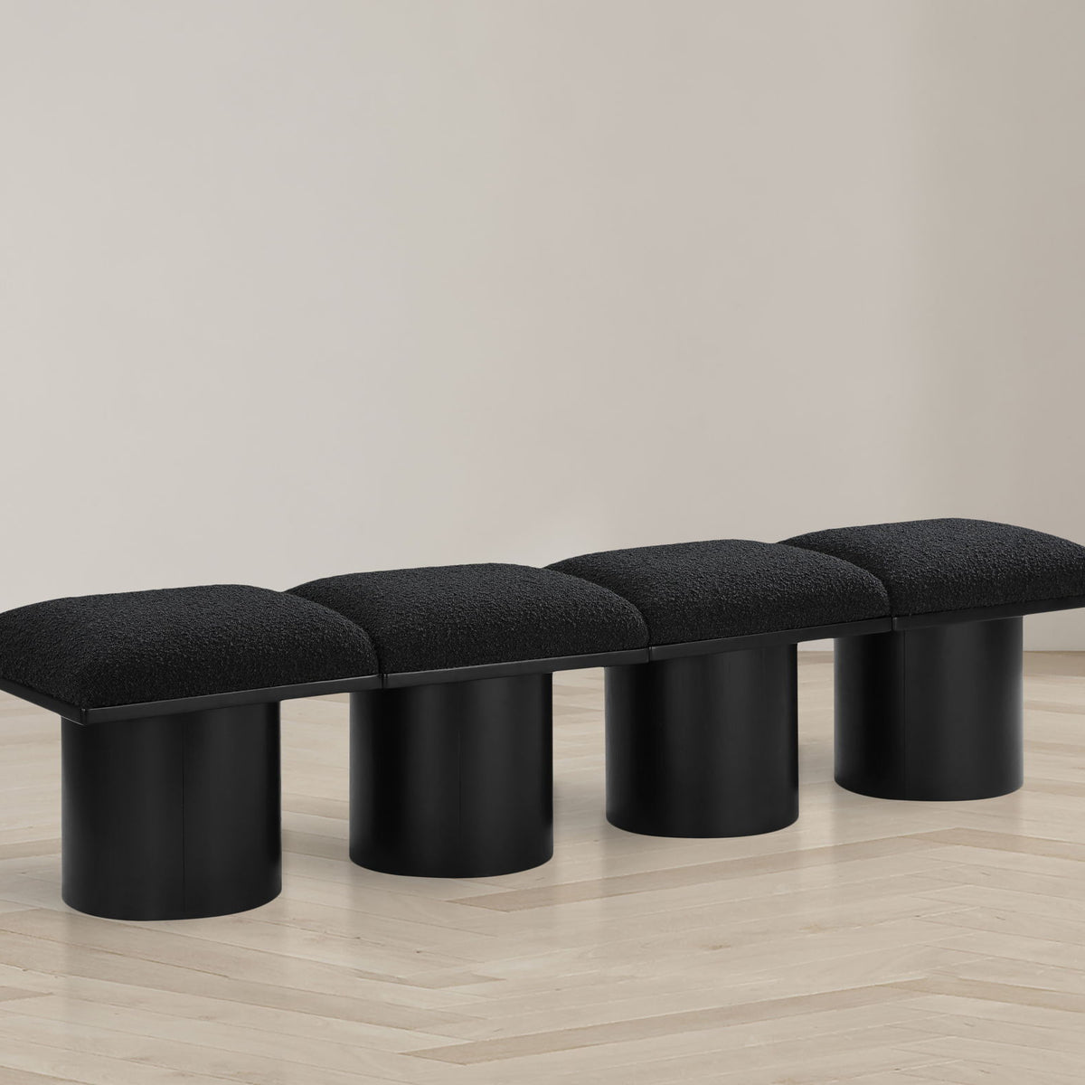 Pavilion - 4 Piece Modular Bench With Black Base