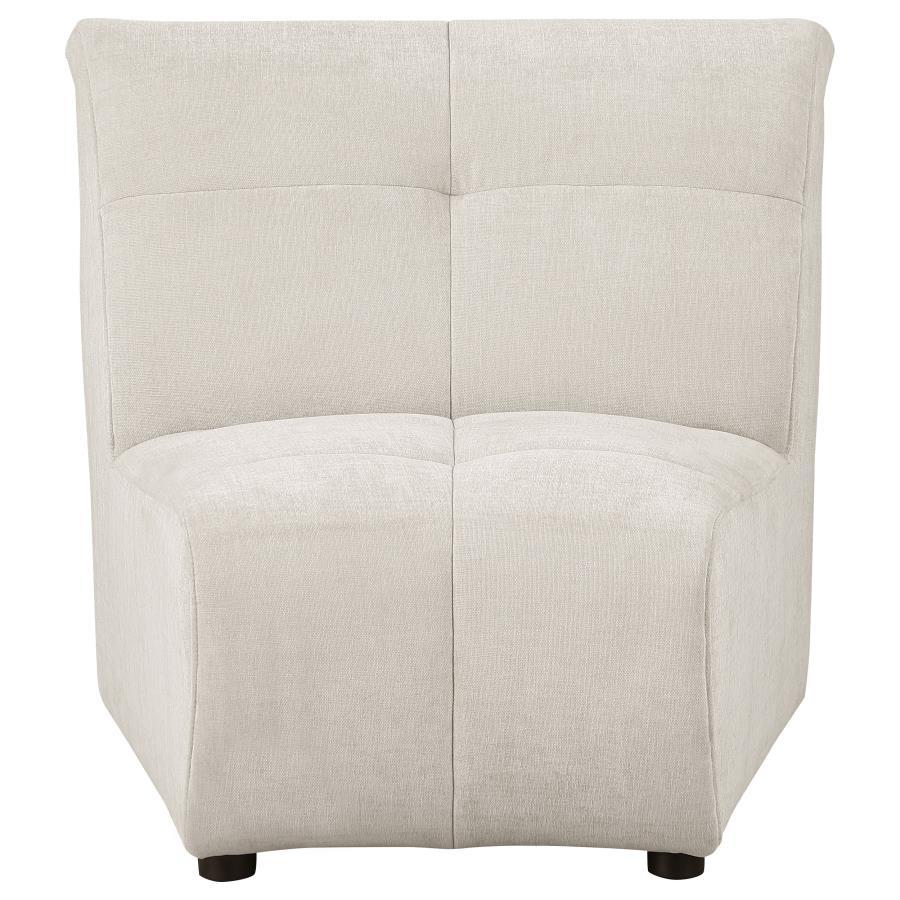 Charlotte - Upholstered Curved Armless Chair - Ivory