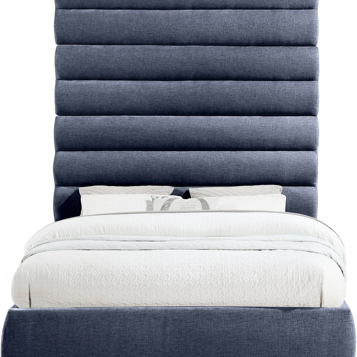 Adam - Chenille Fabric Bed With 89" Headboard