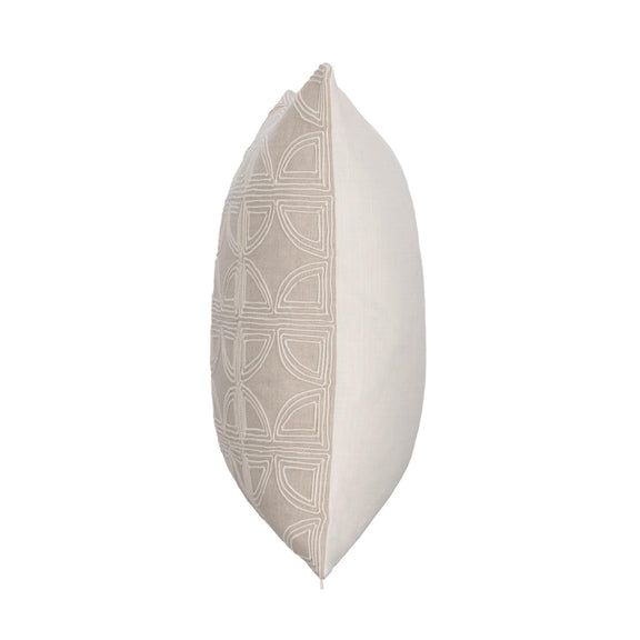 22 x 22 in natural geometric patterned side of throw pillow
