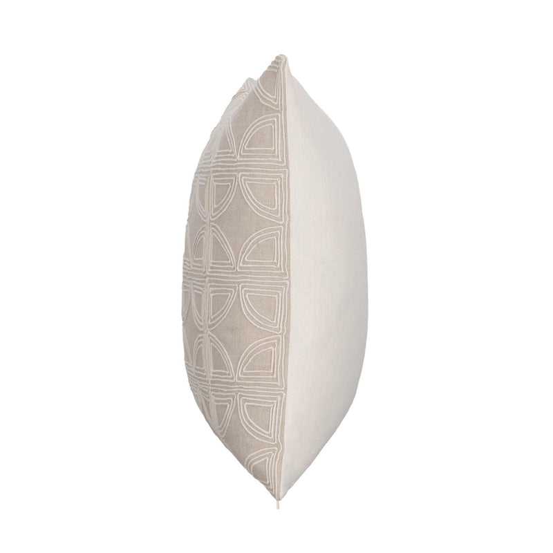 22 x 22 in natural geometric patterned side of throw pillow