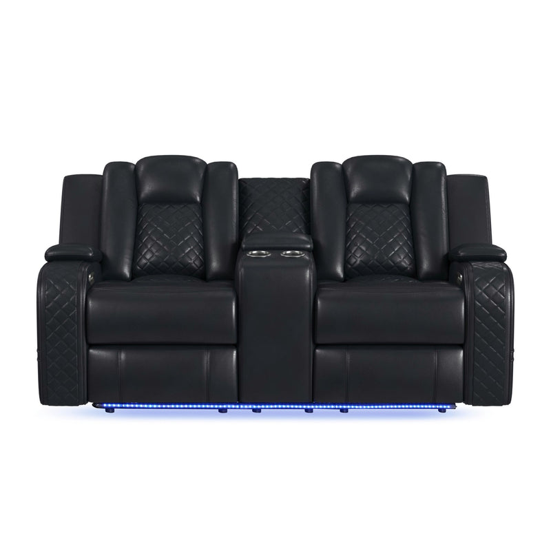 Carlo - Power Motion Loveseat With Power Headrest, Console And LED