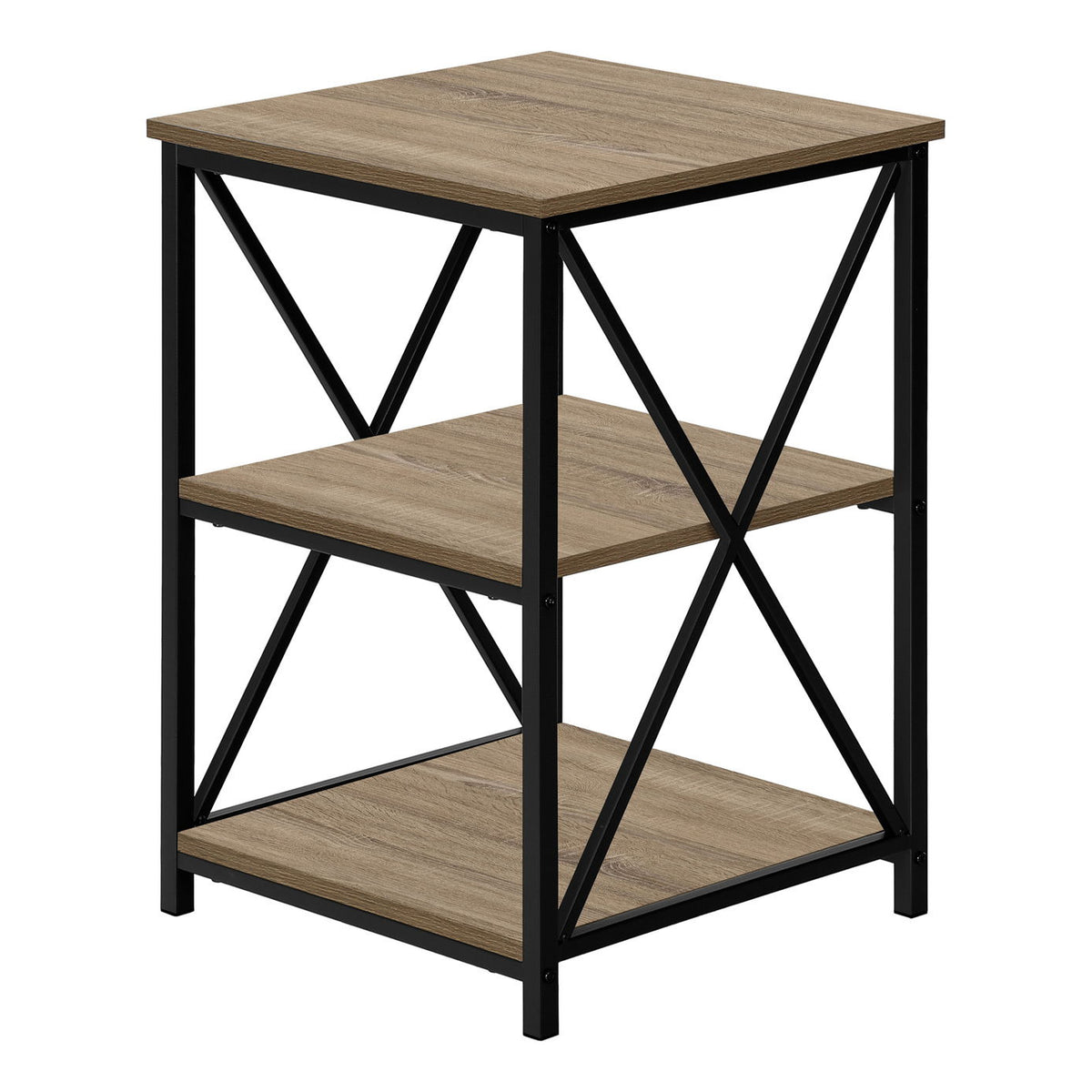 3 Tier Accent Table, Side Marble Look Contemporary & Modern