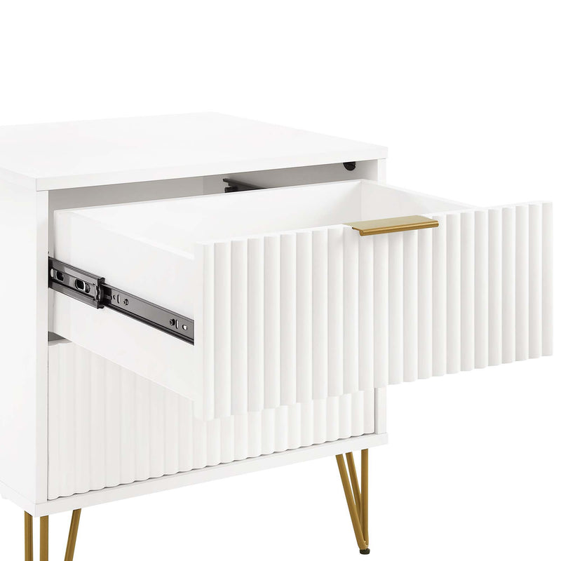 Manhattan Dumbo - Fluted 2-Drawer Nightstand