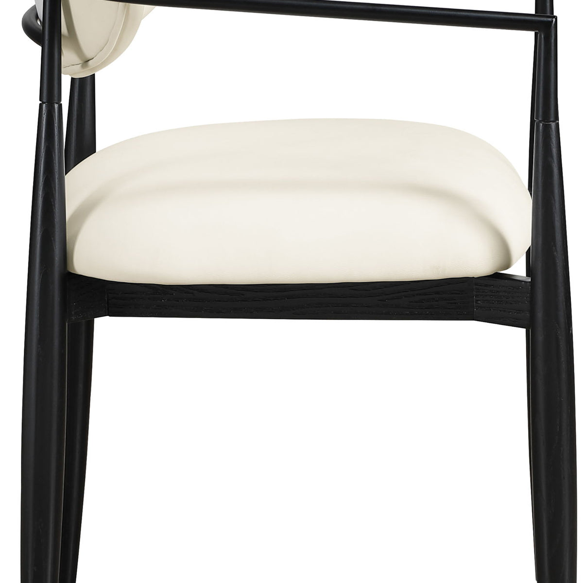 Riccio - Faux Leather Dining Arm Chair (Set of 2) - Black Frame