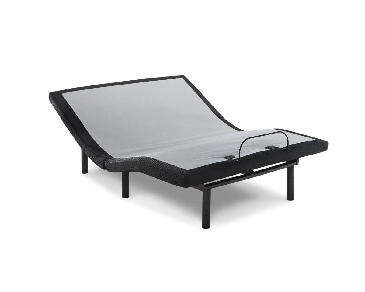 Cal King adjustable bed base in black with head, neck, and foot positions