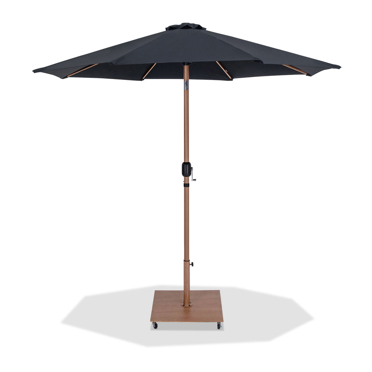 Fiji - Aluminum Patio Umbrella With Square Teak Base