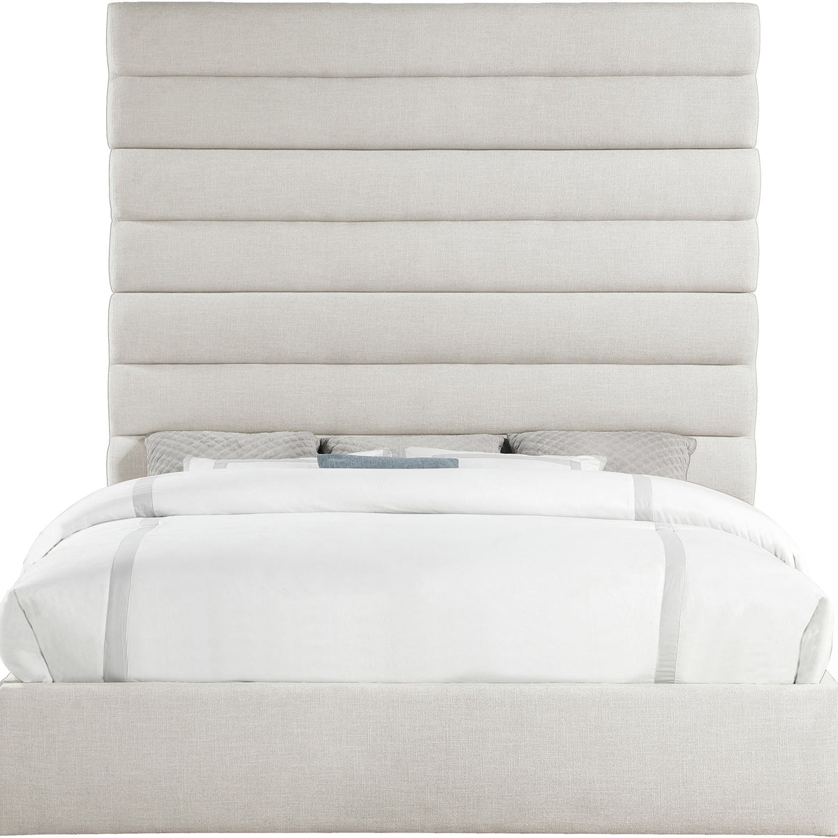 Adam - Linen Fabric Bed With 89" Headboard
