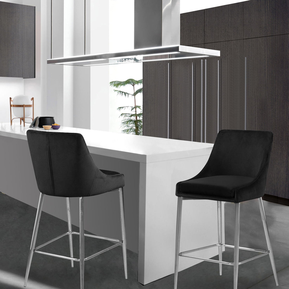 Karina - Stool with Chrome Legs (Set of 2)
