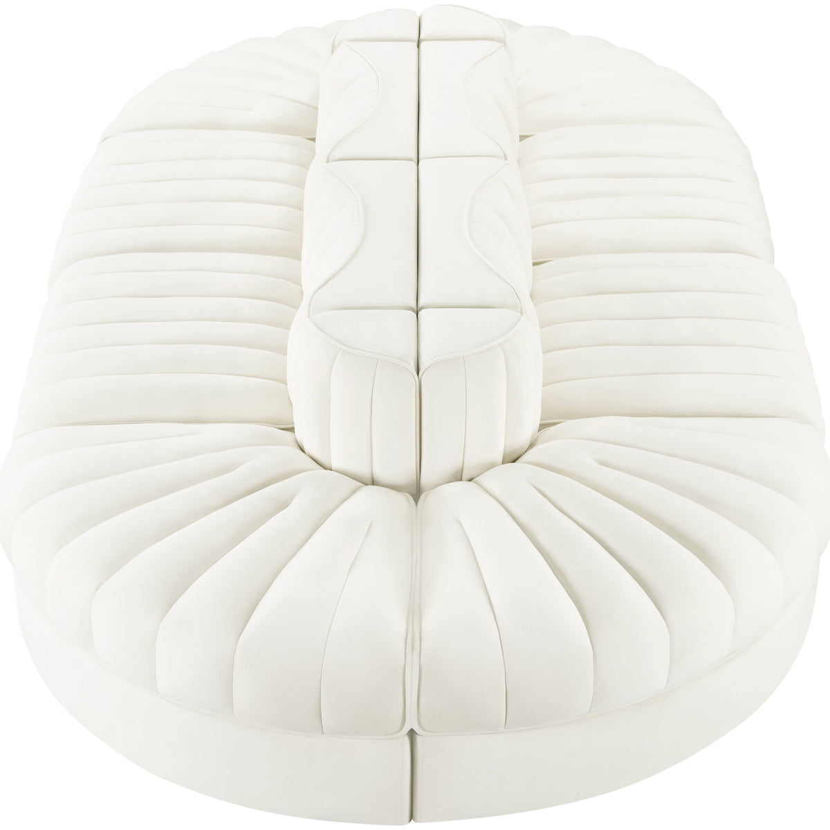 Rummi - Oval Velvet Performance Fabric Upholstered 8 Piece Modular Sectional