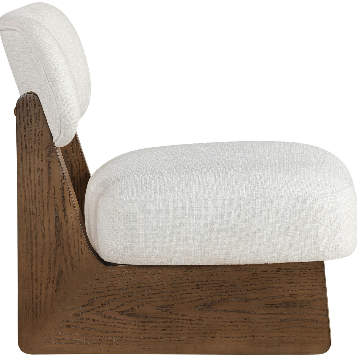 Vetra - Linen Textured Fabric Upholstered Accent Chair With Brown Base