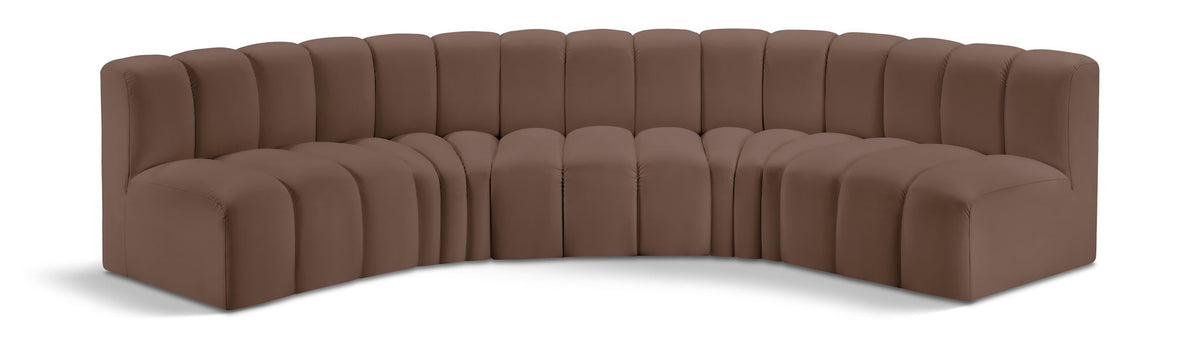 Arc - Faux Leather 5 Piece U-Shaped Modular Sofa
