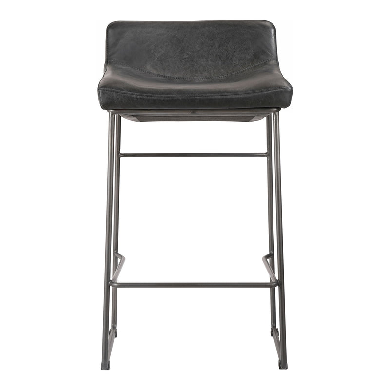 Starlet - Counter Stool Leather (Set of 2) - Onyx Black