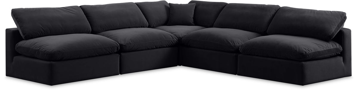 Comfy - 5 Piece Velvet Modular Corner Armless Sectional