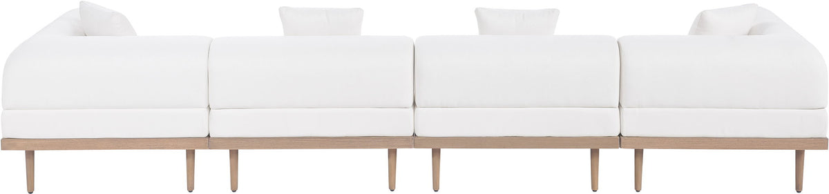 Laguna - 4 Piece Resilient Water Resistant Fabric 142" Upholstered Outdoor Patio Modular Sofa