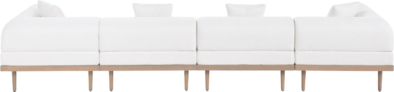 Laguna - 4 Piece Resilient Water Resistant Fabric 142" Upholstered Outdoor Patio Modular Sofa