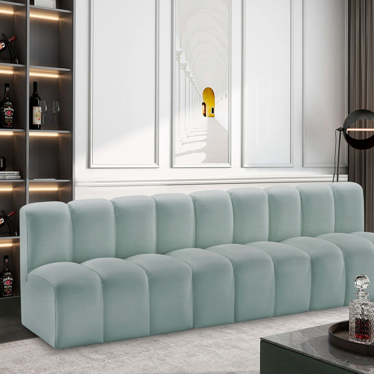 Arc - Faux Leather 3 Seats Modular Sofa