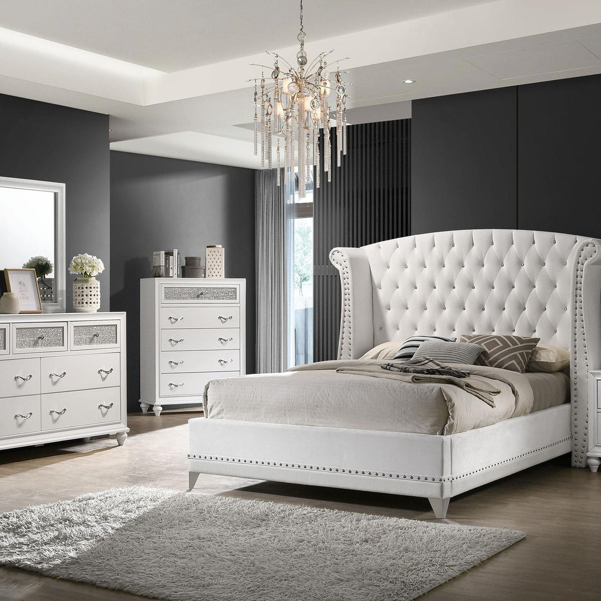 Barzini 5-piece Queen Bedroom Set White