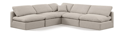 Indulge - Linen 5 Piece Modular Corner Armless Sectional