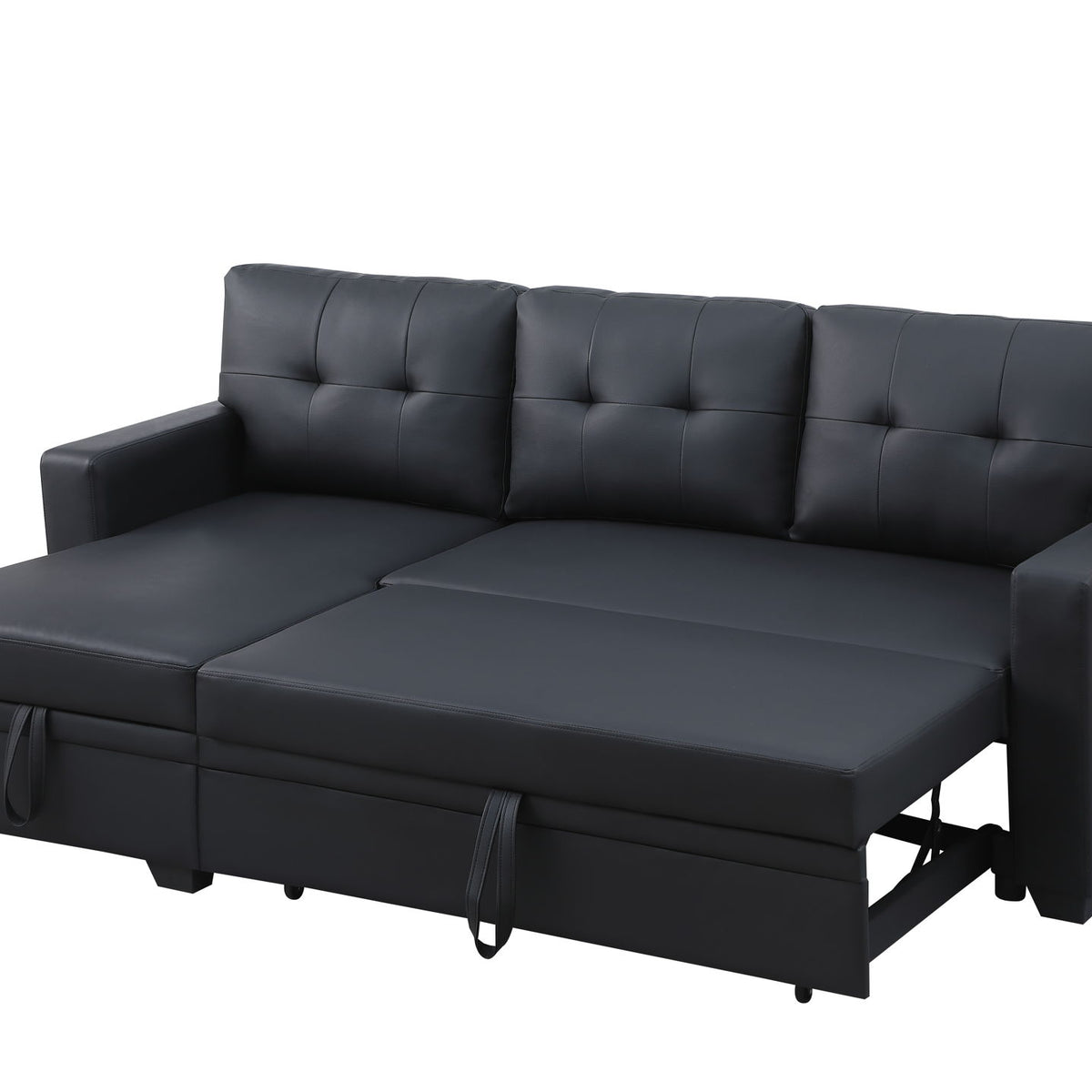 Upholstered Pull Out Sectional Sofa With Chaise